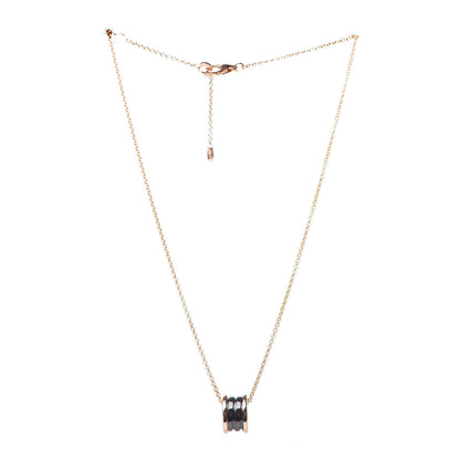 Bulgari 18K Rose Gold Black Ceramic B.Zero1 Pendant Necklace 3 of 6