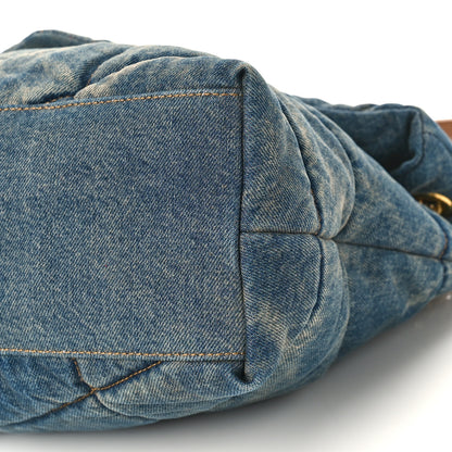 Saint Laurent Denim Quilted Toy Loulou Puffer Monogram Chain Satchel Blue Cinnamon 8 of 10