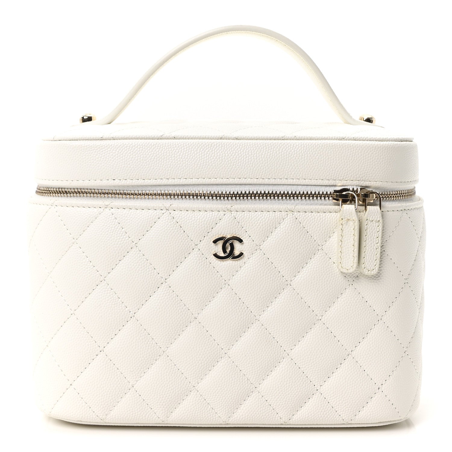 Chanel Caviar Quilted Large Vanity Pouch White 1 of 10
