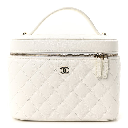 Chanel Caviar Quilted Large Vanity Pouch White 1 of 10