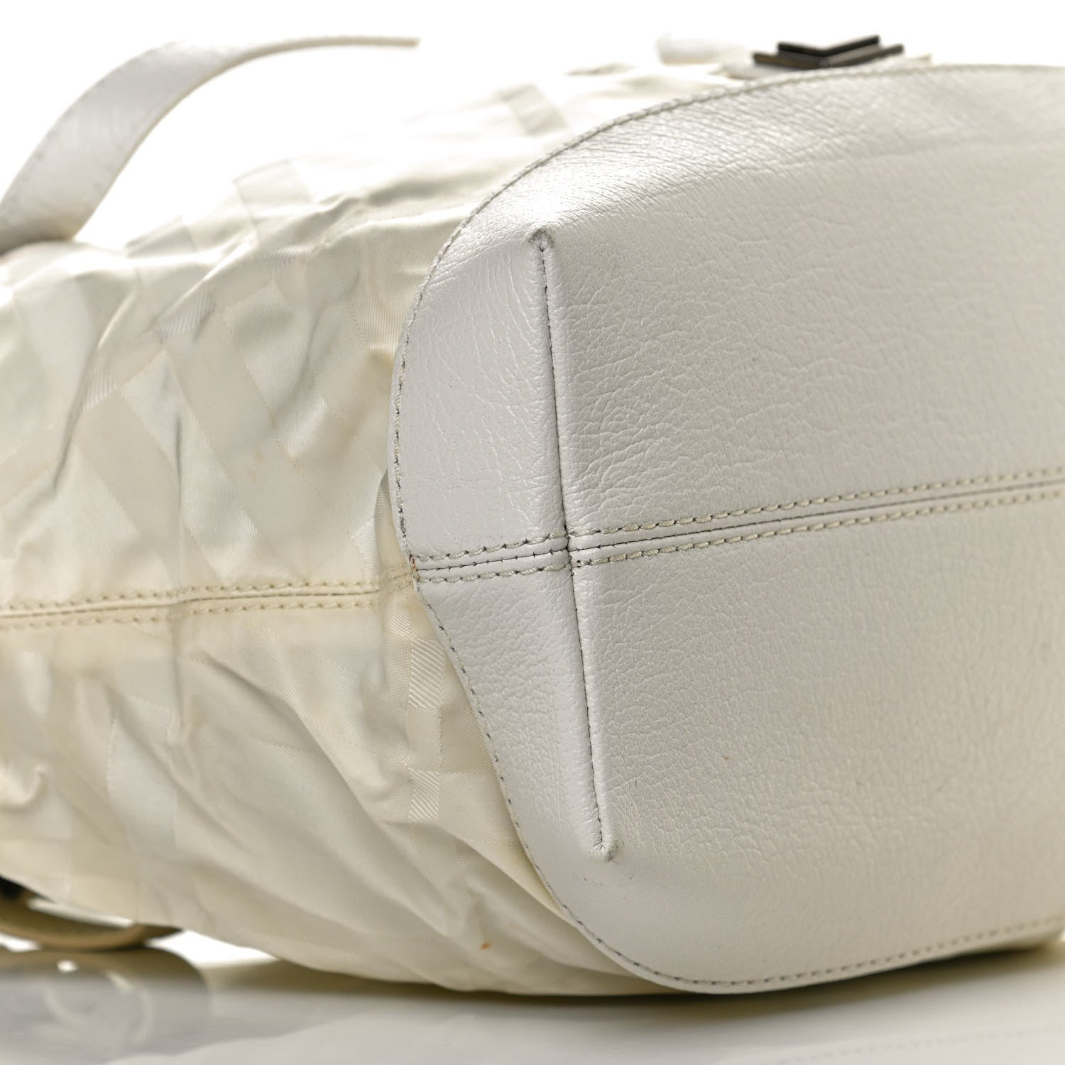 Burberry Nylon Beat Check Shoulder Bag White 11 of 14