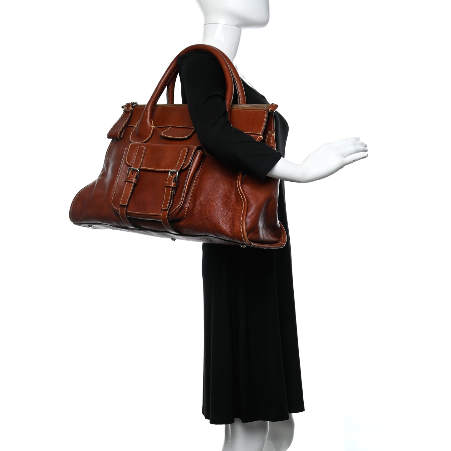 Calfskin Edith Satchel Ecureil Brown