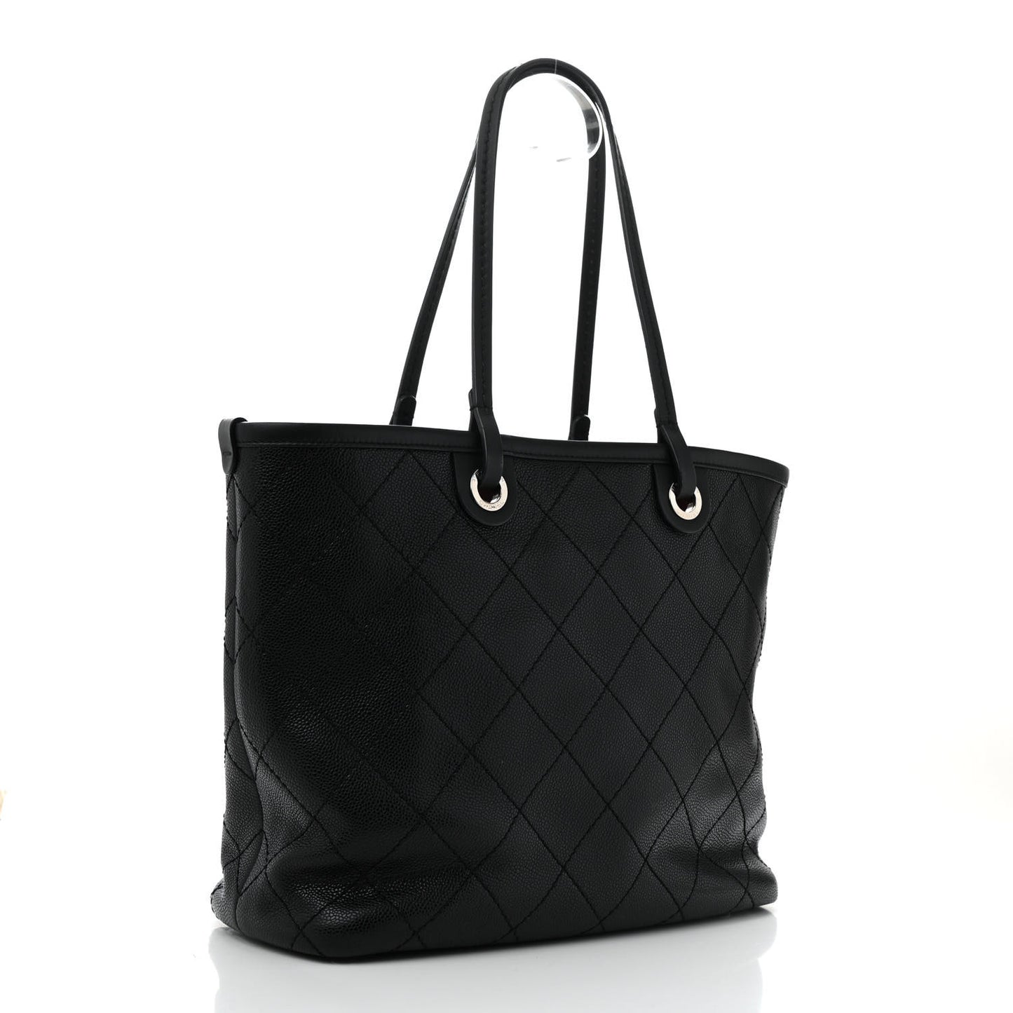 Grained Calfskin Shopping Fever Tote  Black