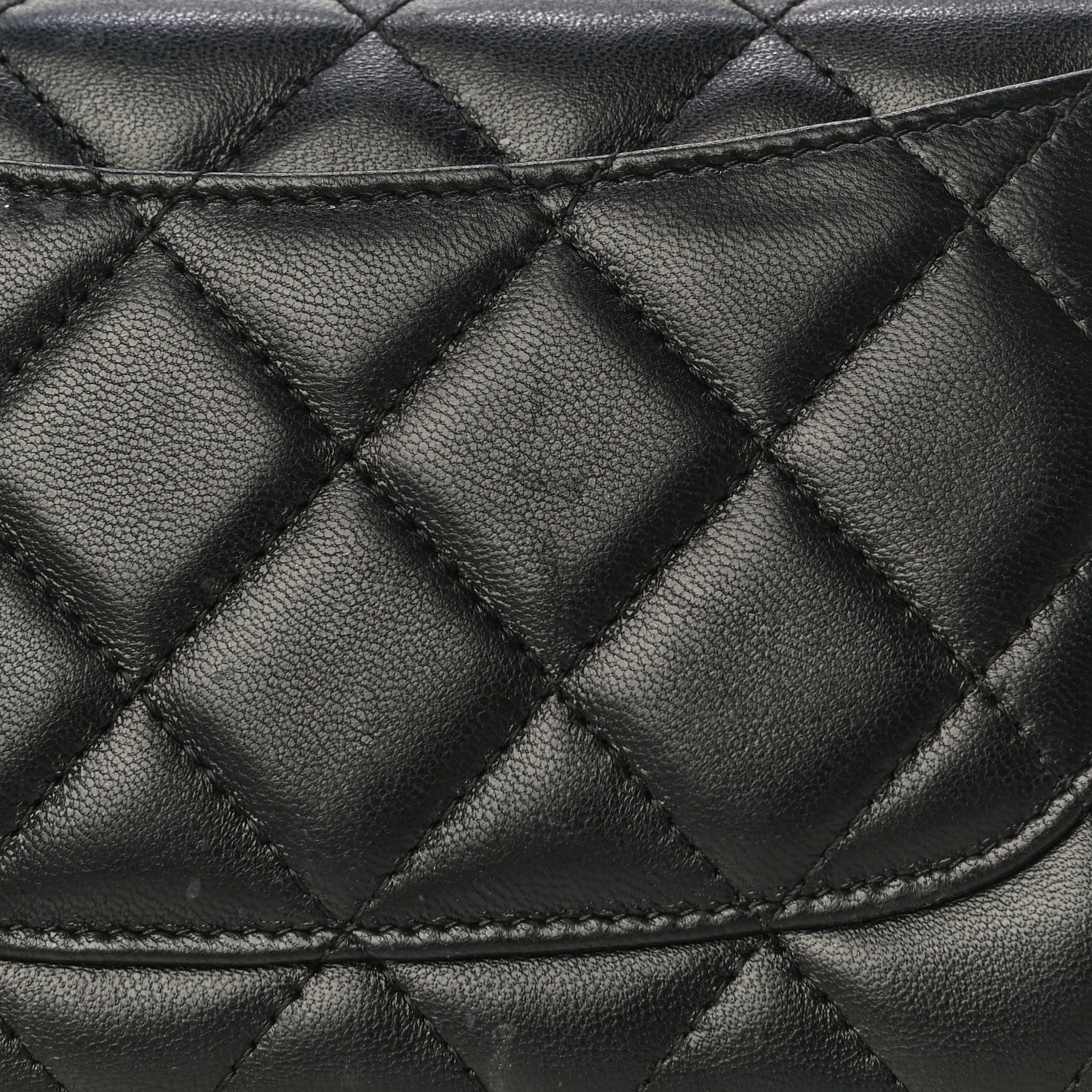 Chanel Lambskin Quilted Large Gusset Flap Wallet Black 22 of 24