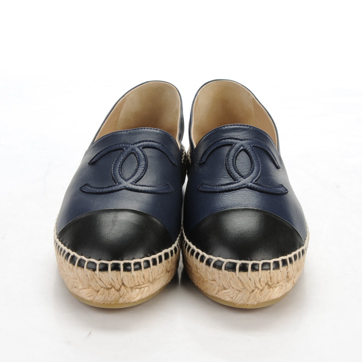 Lambskin CC Espadrilles 37 Navy Black