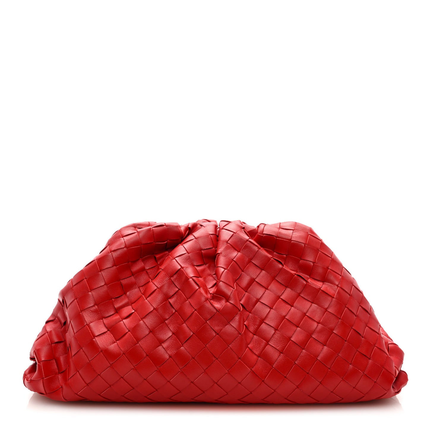 Nappa Maxi Intrecciato The Pouch Oversized Clutch Bright Red