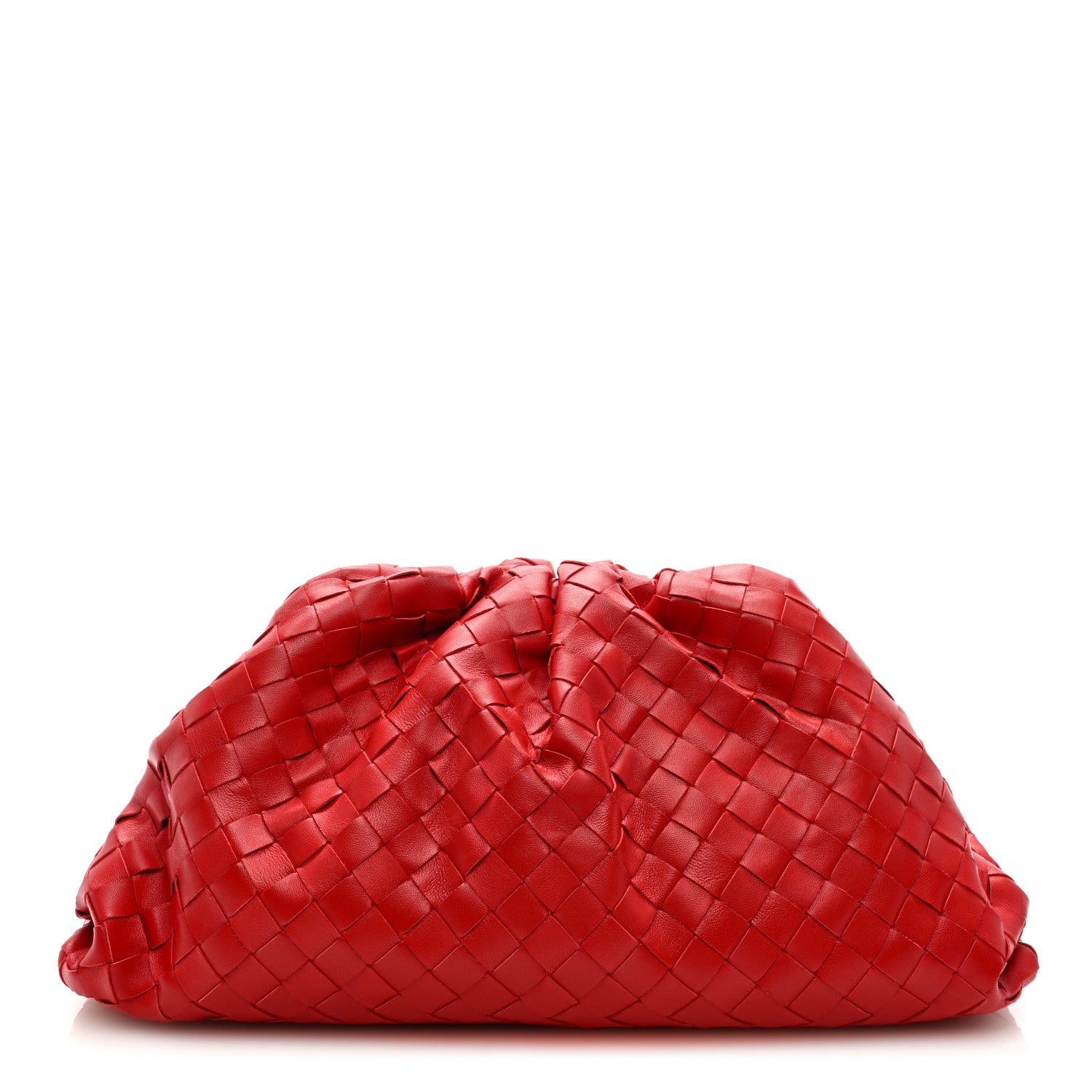 Bottega Veneta Nappa Maxi Intrecciato The Pouch Oversized Clutch Bright Red 1 of 6