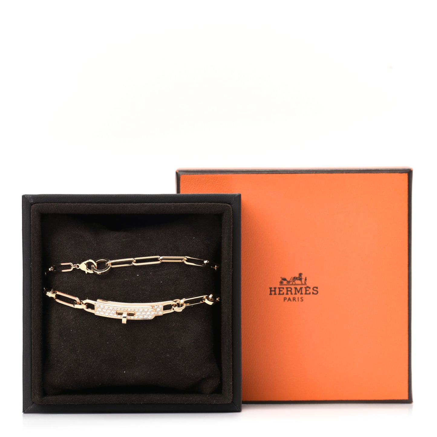 18K Yellow Gold Diamond Pave Kelly Chaine Choker Necklace