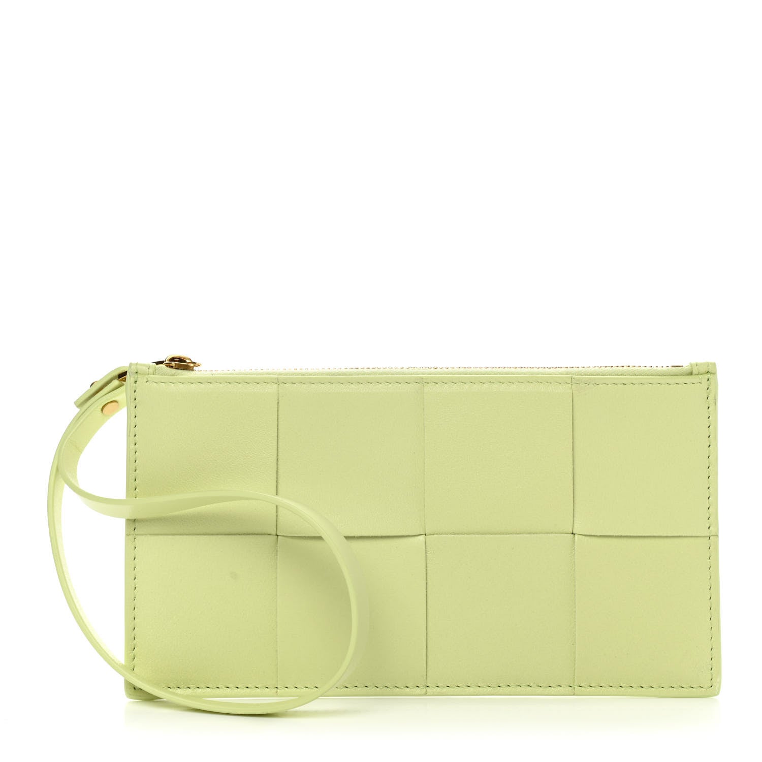 Bottega Veneta Lambskin Maxi Intrecciato Bill Pouch Lemon Washed 1 of 9
