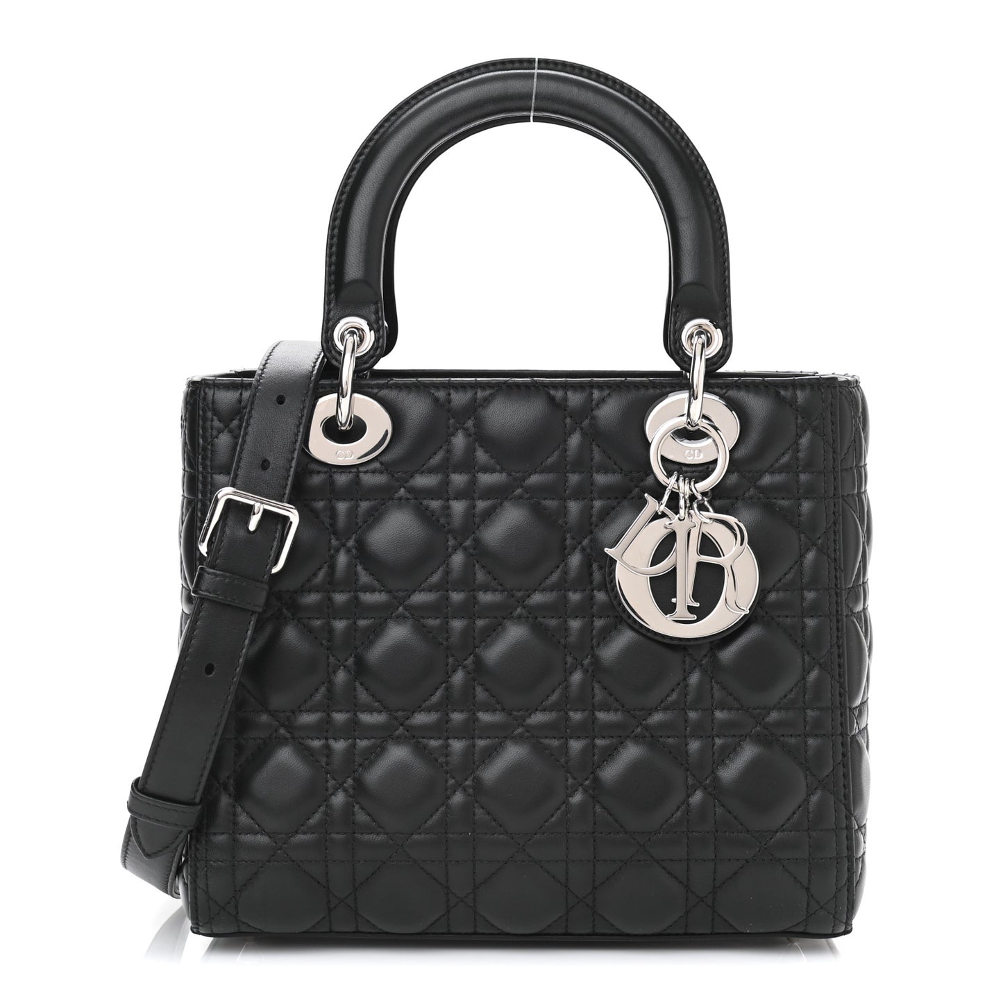 Lambskin Cannage Medium Lady Dior Black