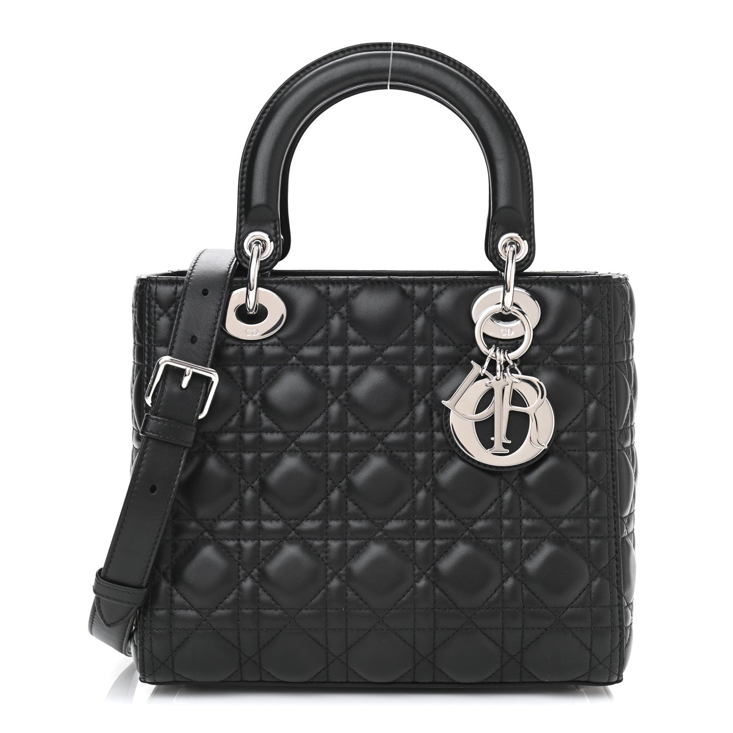 Christian Dior Lambskin Cannage Medium Lady Dior Black 1 of 9