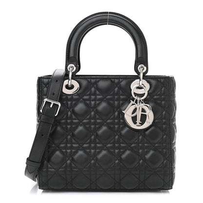 Christian Dior Lambskin Cannage Medium Lady Dior Black 1 of 9