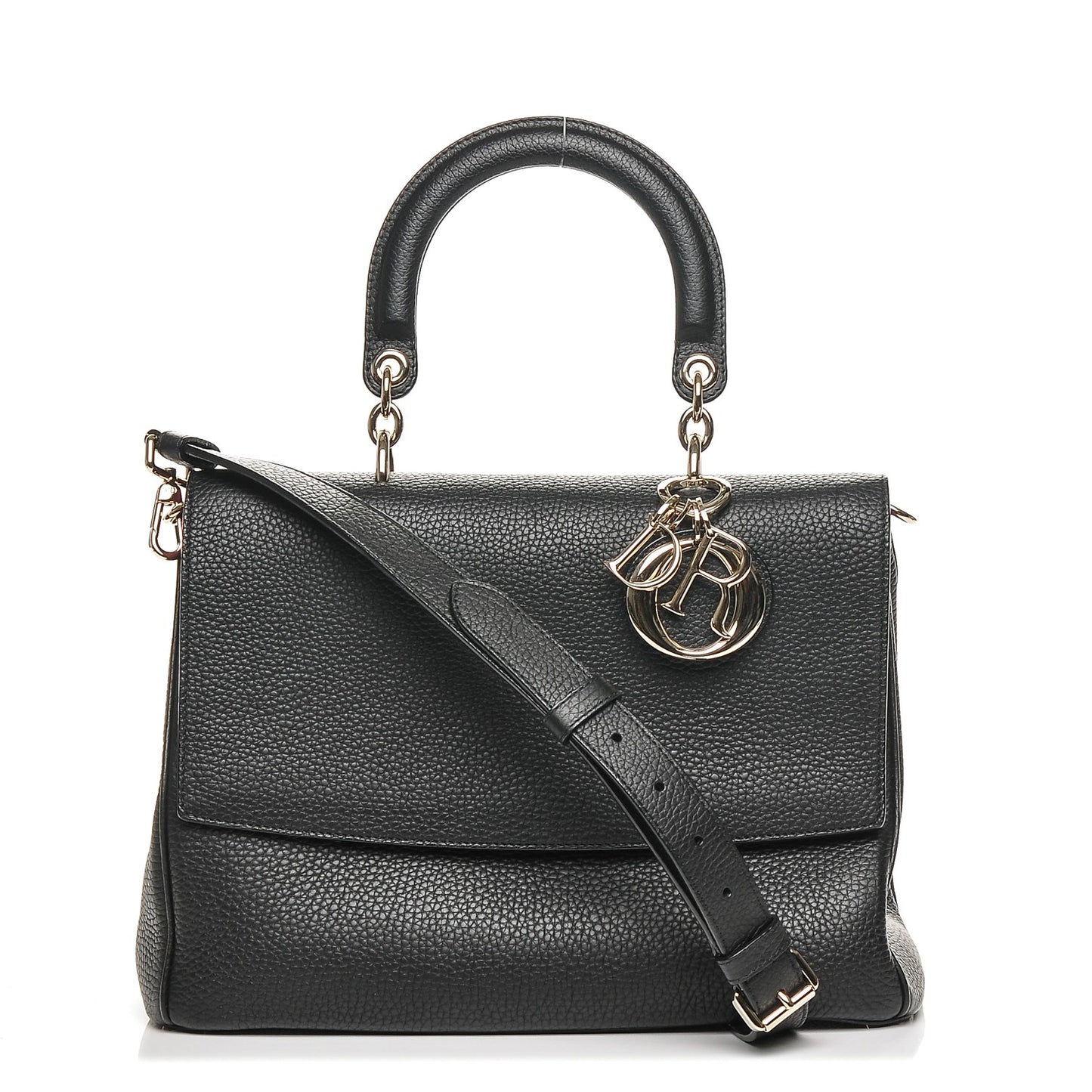 Bullcalf Medium Be Dior Flap Black Fraise