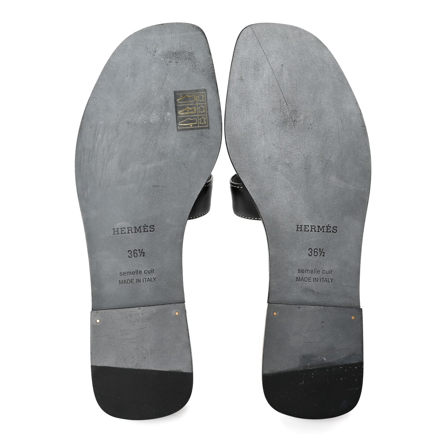 Box Calfskin Oran Sandals 36.5 Black