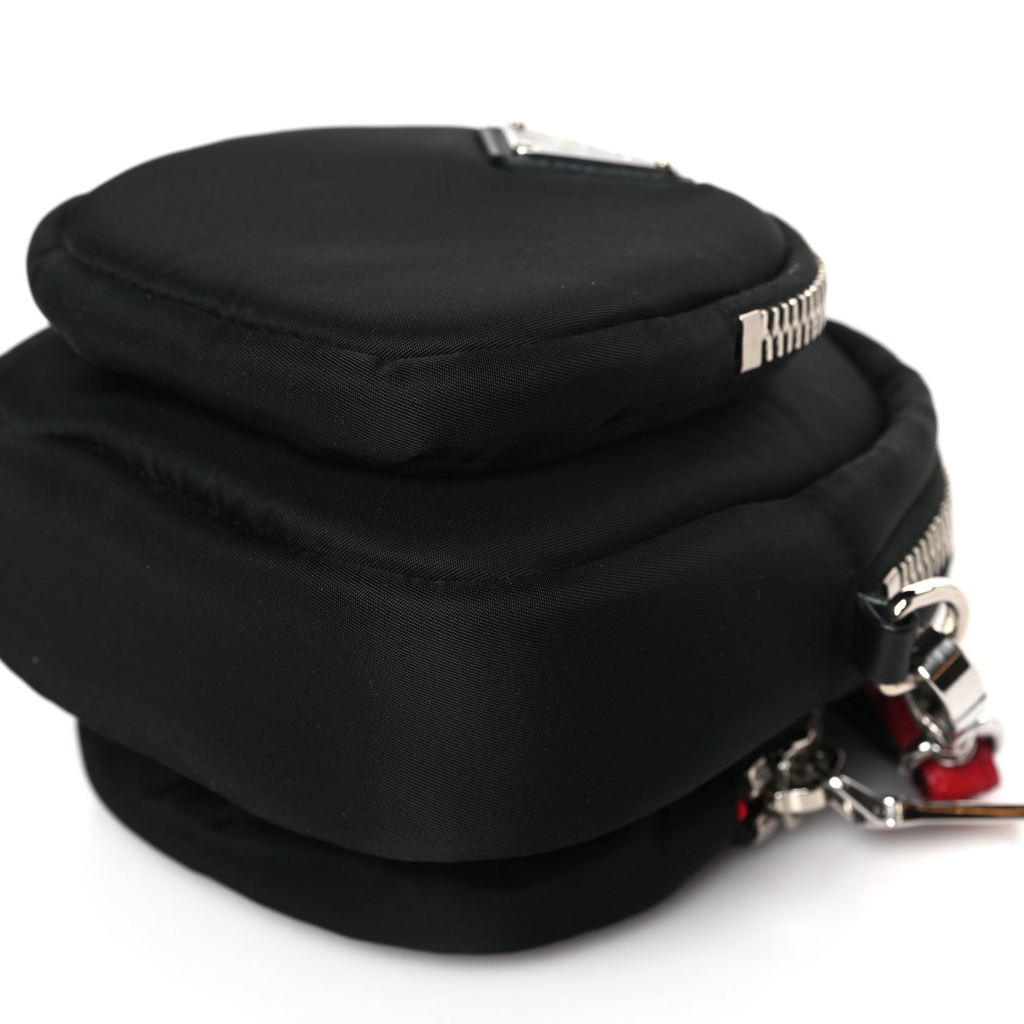 Tessuto Nylon Pocket Small Wristlet Pouch Black Fuoco