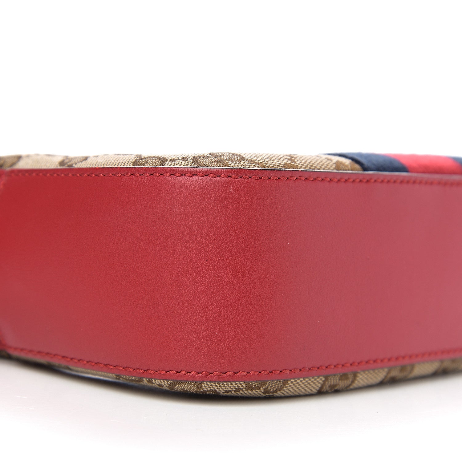 Gucci Monogram GG Supreme Web Small Webby Bee Shoulder Red 12 of 13