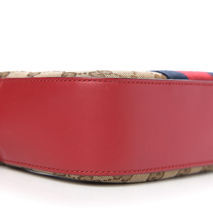 Gucci Monogram GG Supreme Web Small Webby Bee Shoulder Red 12 of 13