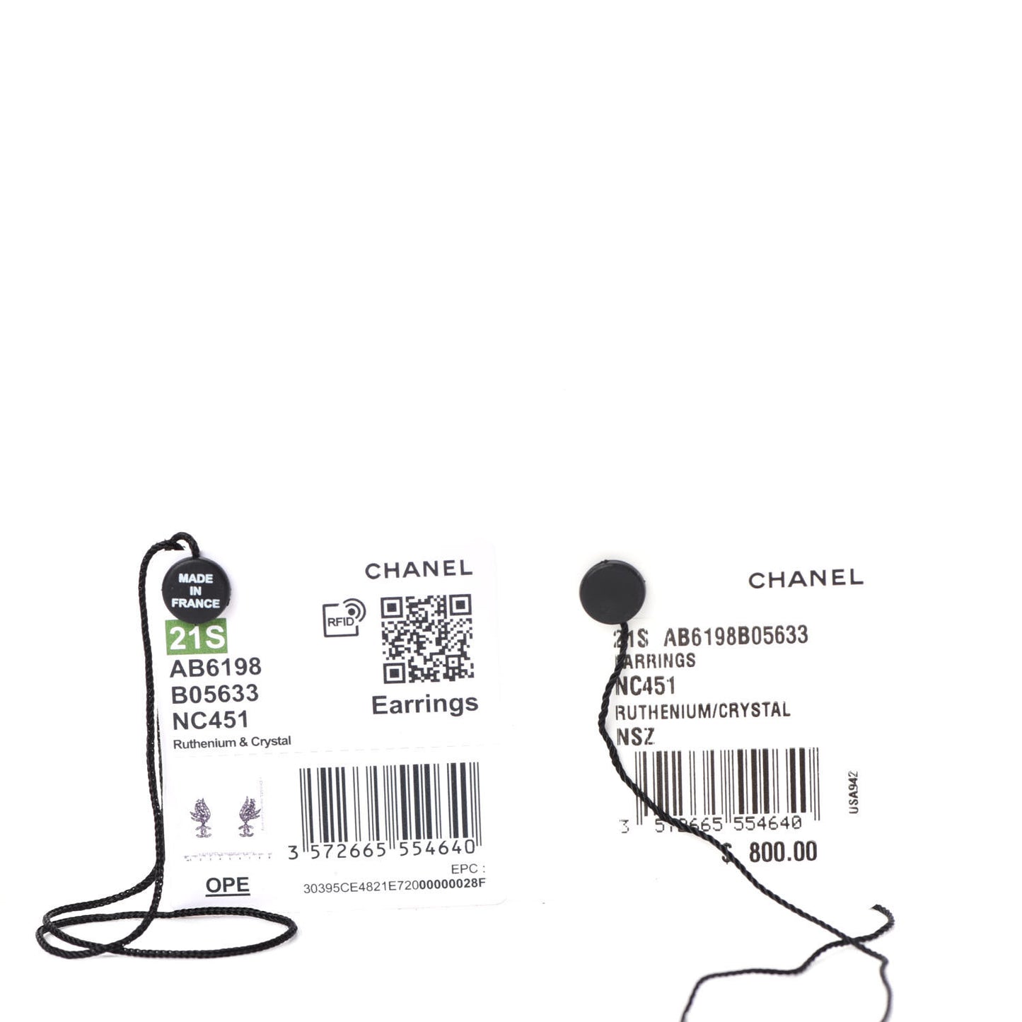 Crystal CC Star Earrings Silver