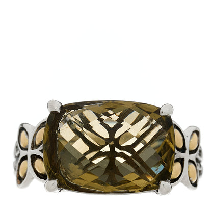 John Hardy Sterling Silver 18K Yellow Gold Olive Quartz Batu Kawung Ring 54 7 1 of 5