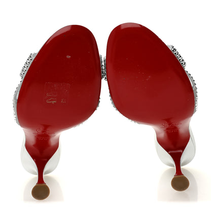 Christian Louboutin Suede Metallic Kid Lambskin Strass Mariza Is Back 85 Sandals 37.5 Silver 5 of 8