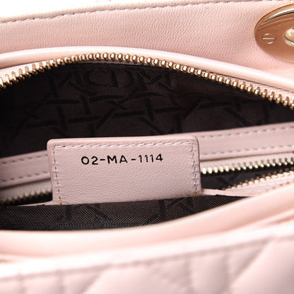 Christian Dior Lambskin Cannage Medium Lady Dior Light Pink 7 of 16