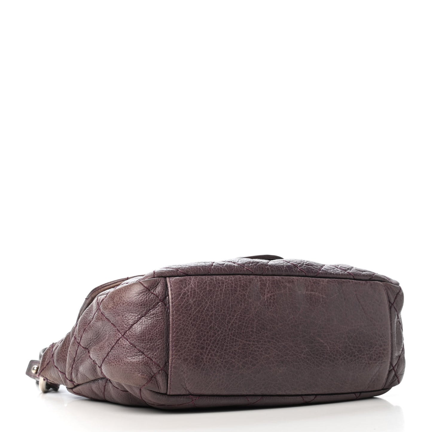 Glazed Calfskin Stitched On The Road Flap Purple