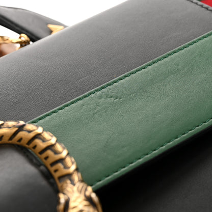 Gucci Calfskin Bamboo Web Large Dionysus Top Handle Bag Black Bright Evergreen Hibiscus Red 12 of 12