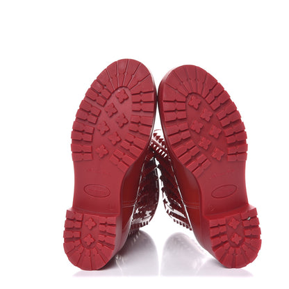 Valentino Garavani Rubber Rockstud Short Rainboots 39 Red 5 of 7