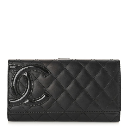 Chanel Calfskin Quilted Cambon Long Double Wallet Black 1 of 10