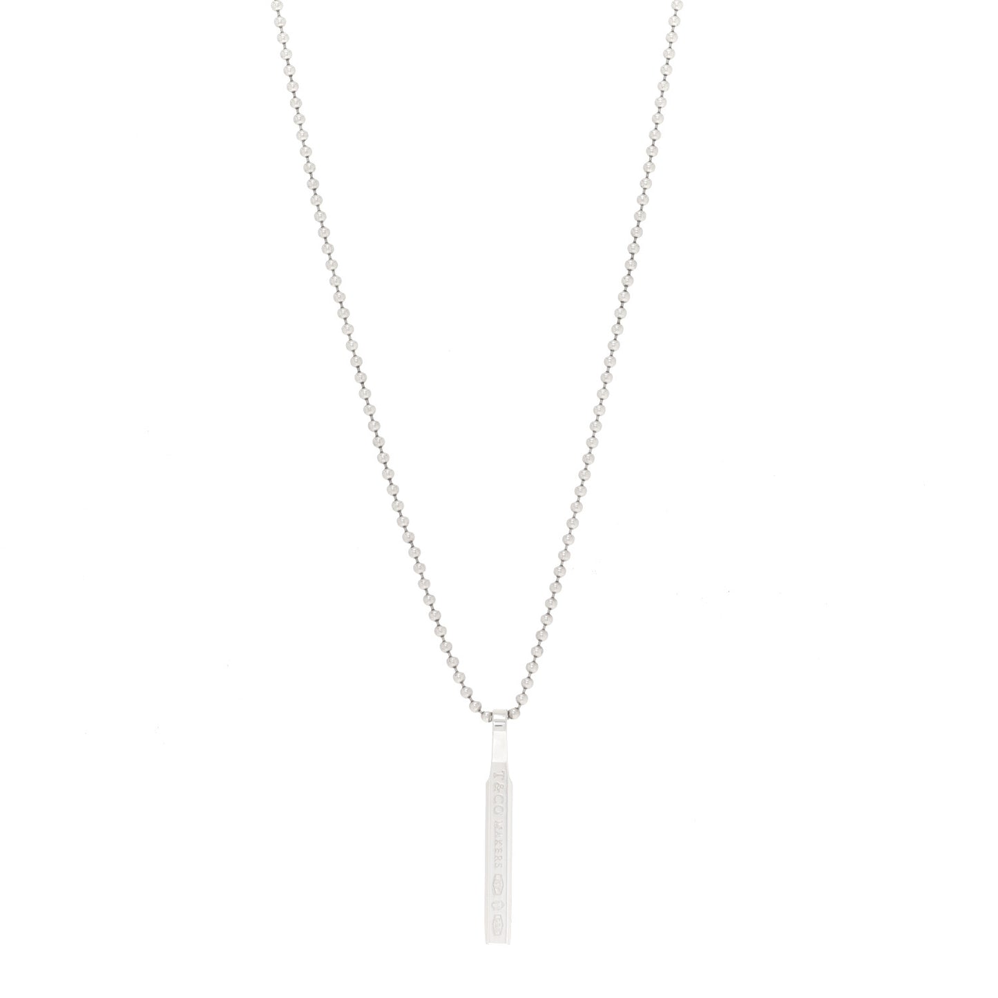 Sterling Silver 1837 Makers Bar Pendant Necklace