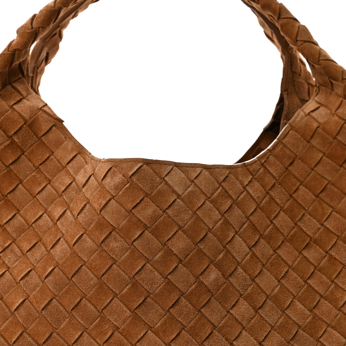 Bottega Veneta Suede Intrecciato Large Campana Shoulder Bag Amber 9 of 11