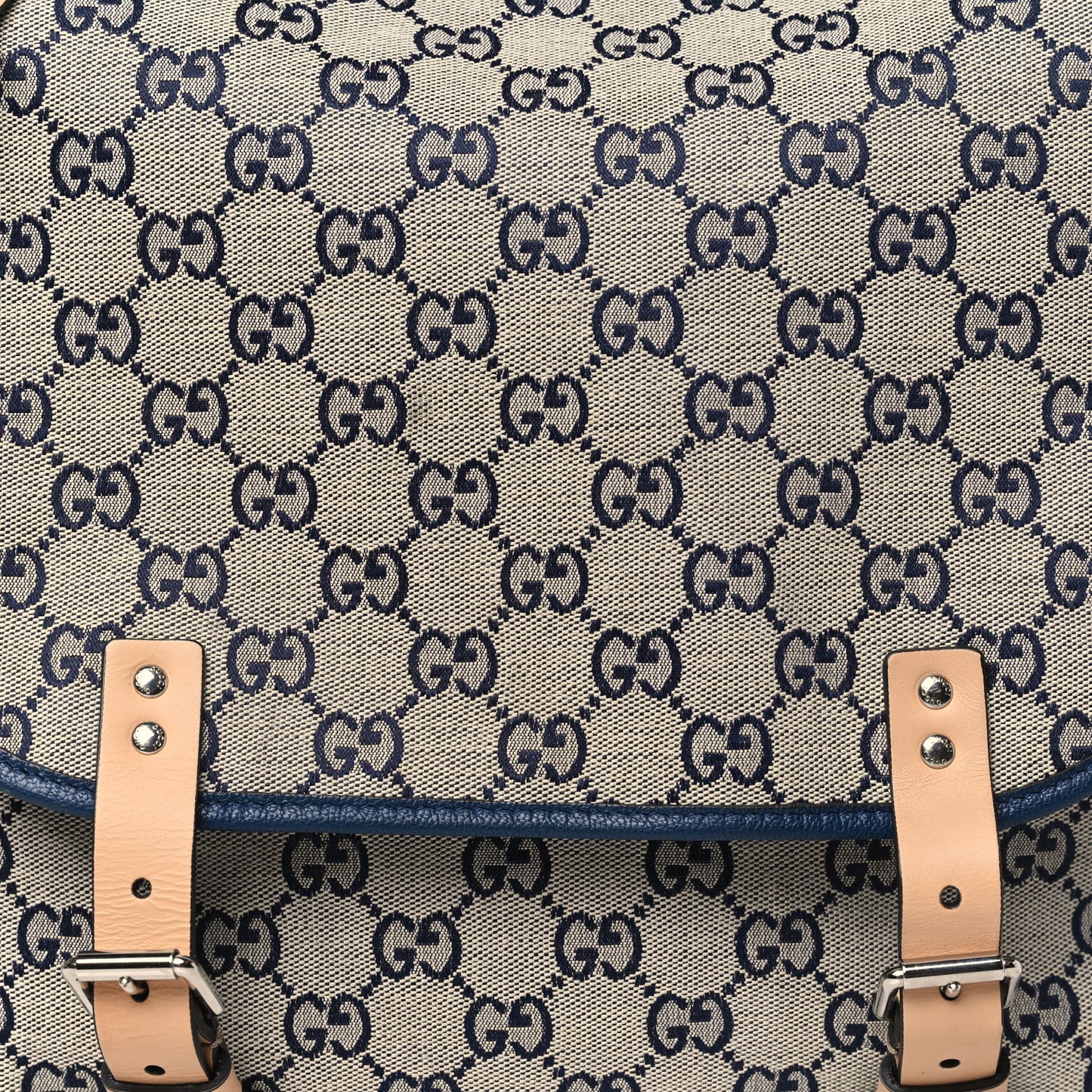 GG Monogram Diaper Bag Beige Blue