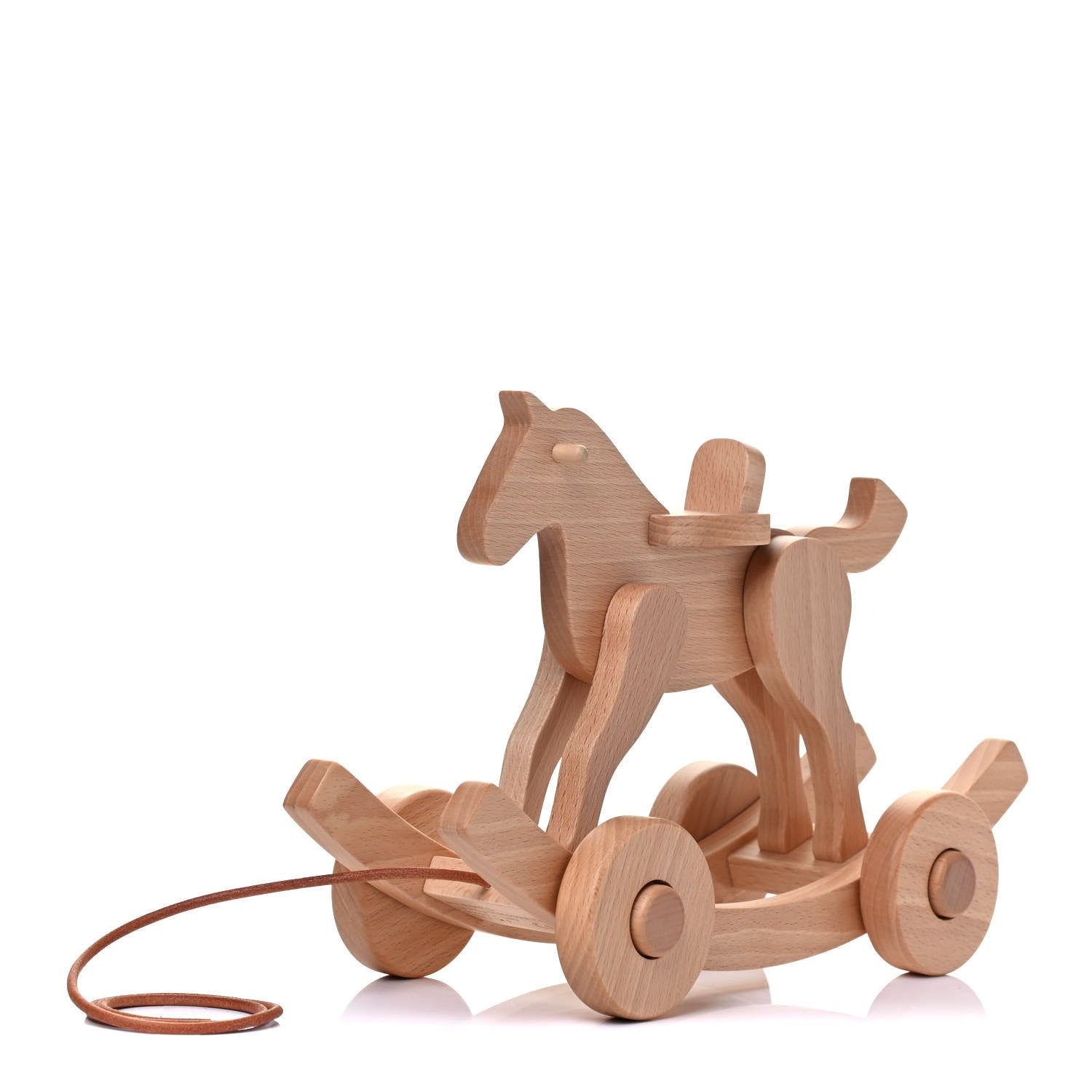 Hermes Beechwood Spirit Pull-Along Rocking Horse Naturel 3 of 8