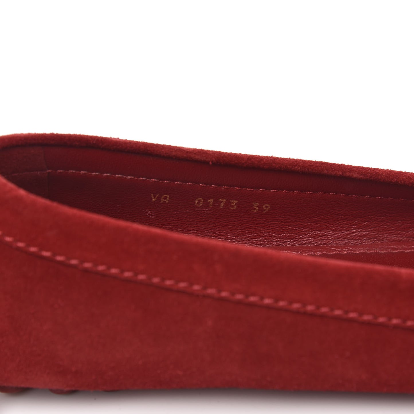 Suede Womens Travel Moccasin Loafers 39 Rouge