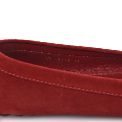 Louis Vuitton Suede Womens Travel Moccasin Loafers 39 Rouge 8 of 8
