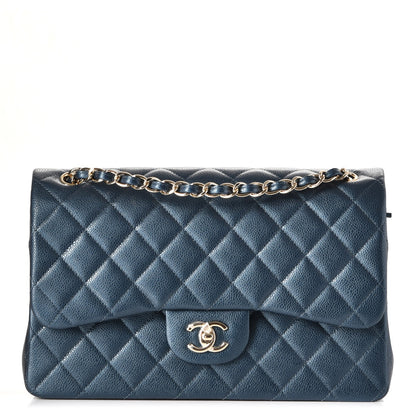 Chanel Iridescent Caviar Quilted Jumbo Double Flap Blue 1 of 9