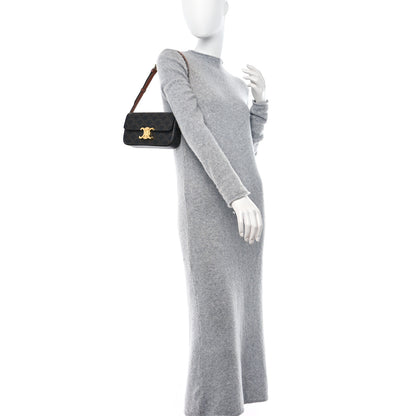 Celine Canvas Calfskin Triomphe Shoulder Bag Tan 2 of 15