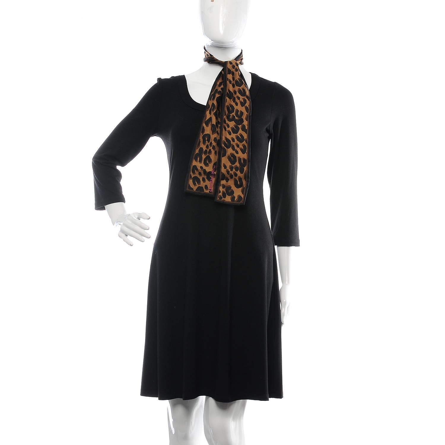 Louis Vuitton Silk Leopard Bandeau Scarf Marron 2 of 4