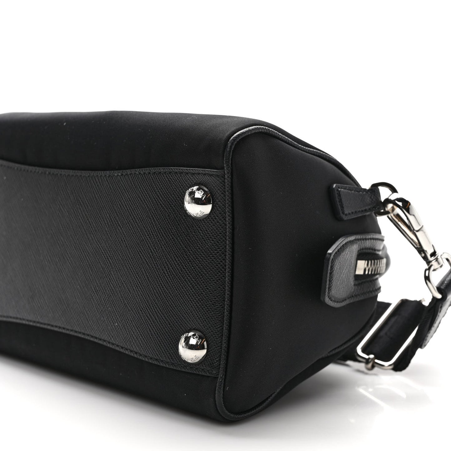 Nylon Saffiano Re-Edition 2005 Top Handle Crossbody Bag Black