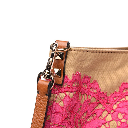 Valentino Garavani Canvas Glam Lace Reversible Tote Pink 11 of 12