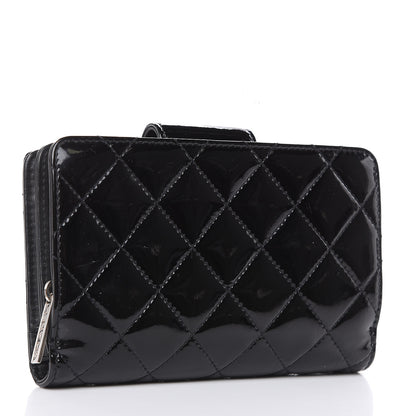 Chanel Patent Quilted Brilliant Zipped Pocket Wallet Black 3 of 11