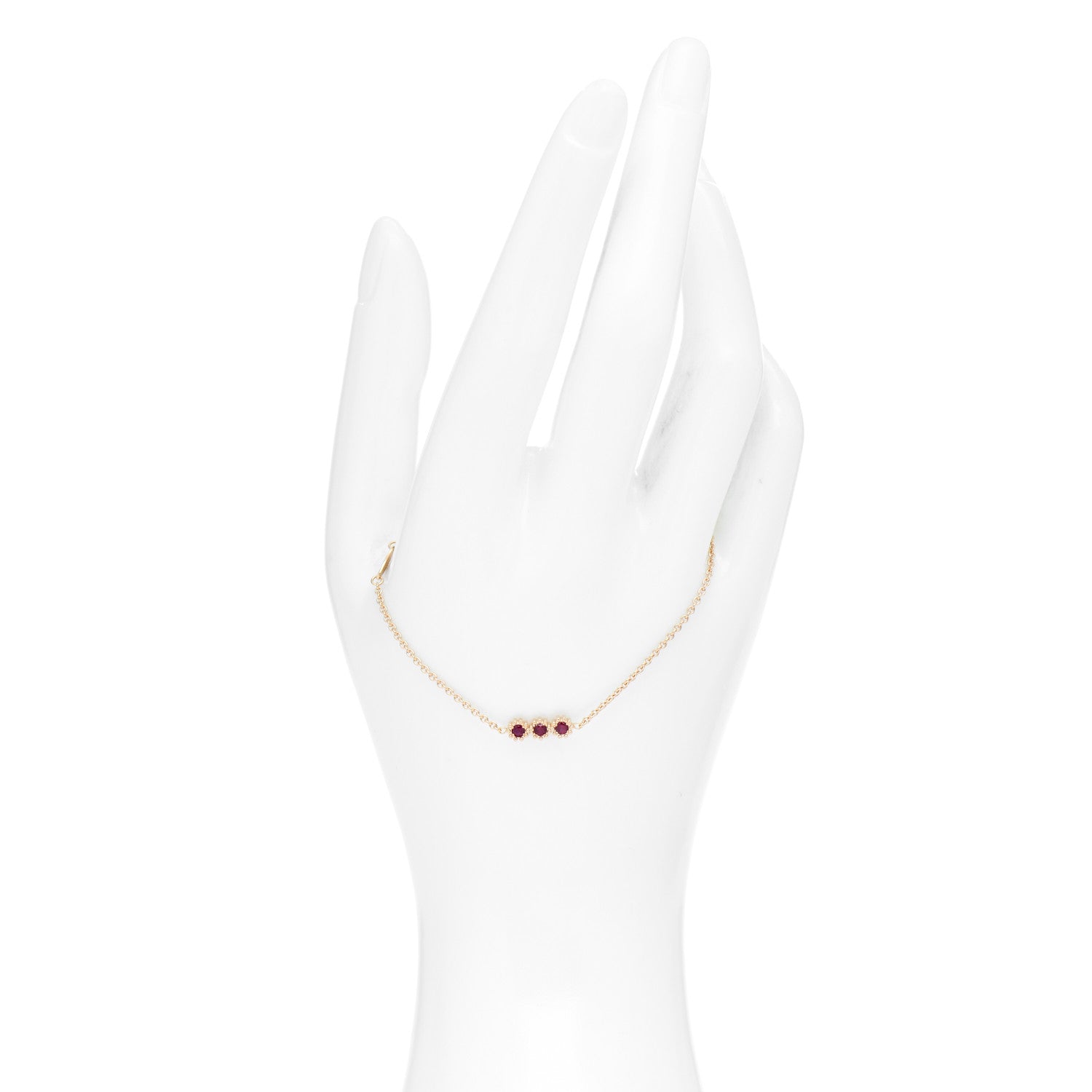 Christian Dior 18K Yellow Gold Ruby Mimirose Pendant Bracelet 2 of 5