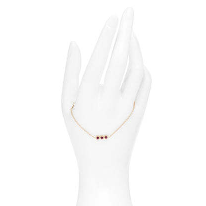 Christian Dior 18K Yellow Gold Ruby Mimirose Pendant Bracelet 2 of 5