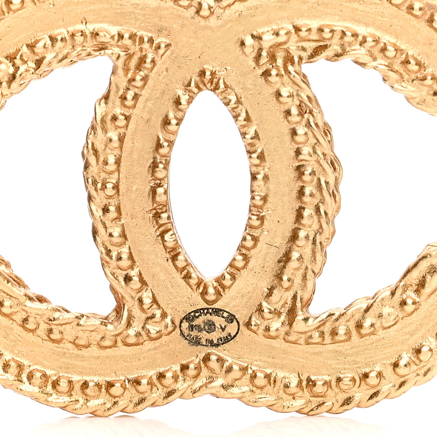 Chanel CC Drop Earrings Matte Gold 4 of 4