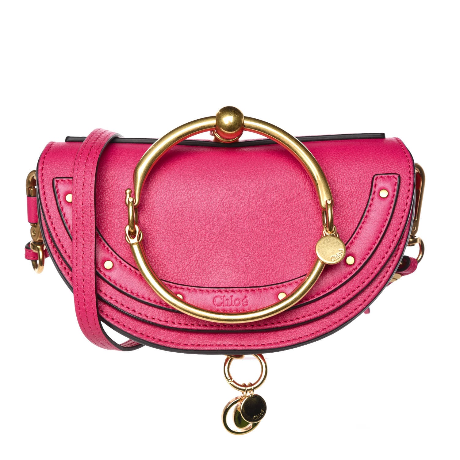 Chloe Calfskin Small Nile Bracelet Minaudiere Bag Fuchsia Rose 1 of 12