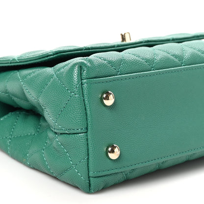 Chanel Caviar Quilted Mini Coco Handle Flap Green 9 of 10