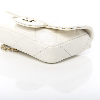 Chanel Caviar Quilted Flap Chain Waist Bag White 11 of 12