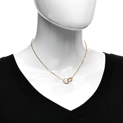 Cartier 18K Yellow Gold Diamond Interlocking LOVE Necklace 2 of 4