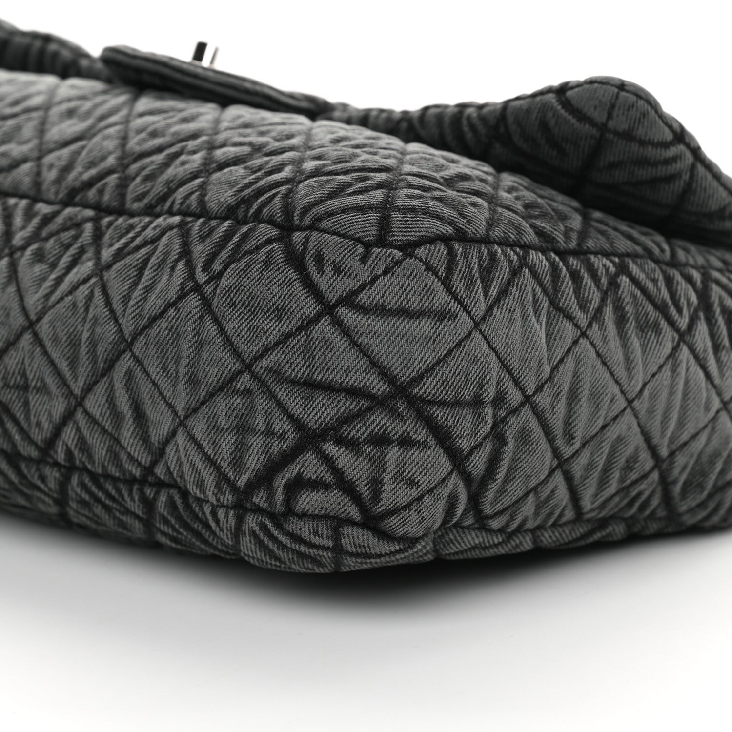 Chanel Denim Quilted Denimpression Flap Grey Black 10 of 11