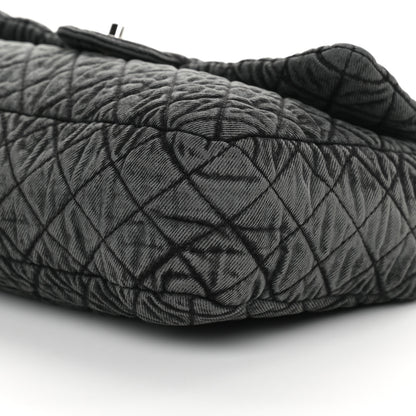 Chanel Denim Quilted Denimpression Flap Grey Black 10 of 11